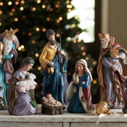 Nacimiento de Navidad 17 in. Nativity Sets for Christmas Indoor Resin Decor NEW